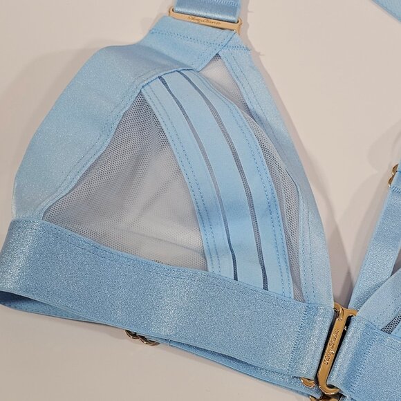Honey Birdette Linda C Light Blue Strappy Bralette Lingerie Size XS - Picture 2 of 6